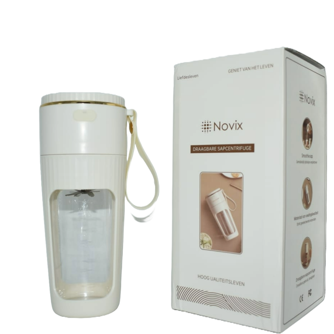 Novix® Draagbare Blender – Blender To Go– Portable Blender - Smoothie maker - Protein Shaker - Mini Blender - Draadloze Blender - Smoothie Maker - Blender - USB-C - Beige