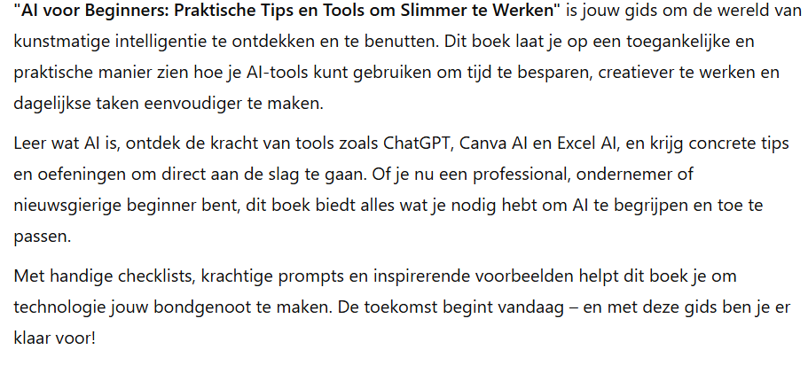 AI voor Beginners: Praktische Tips en Tools om Slimmer te Werken E-Book